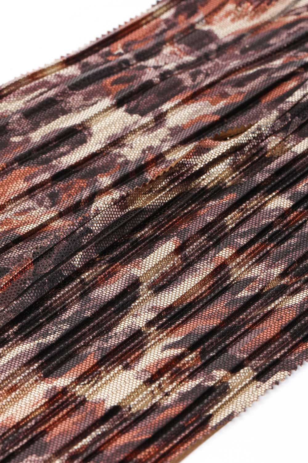 Lycra plisată cu print și foil